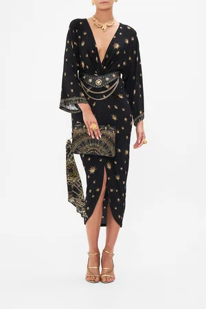 Camilla Long Split Front Twist Dress Soul of a Star Gazer, XXS