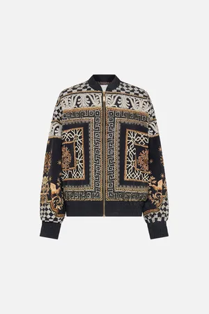 Camilla Embellished Relaxed Bomber Jacket with Side Pockets Duomo Dynasty, S