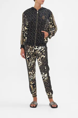 Camilla Silk Mix Jersey Zip Front Sweater Wildcat Soiree, XS