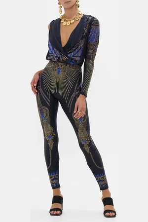 Camilla One Sleeve Hooded Catsuit Solid Black, L