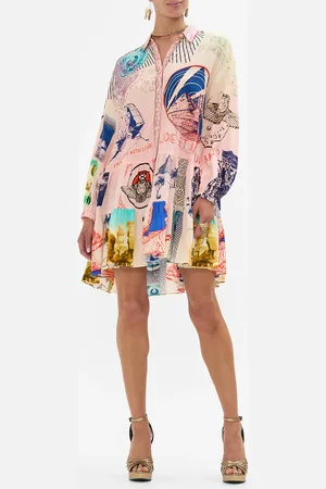 Camilla Long Sleeve Tiered Short Dress Haute Passport, XXS
