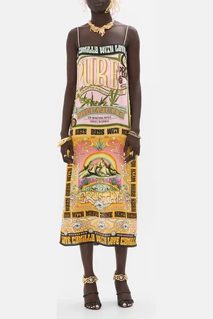 Camilla Square Neck Midi Dress Lets Chase Rainbows, XXL