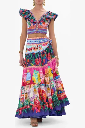 Camilla Wrap Skirt with Gathered Panels Queens of Creation, S/M