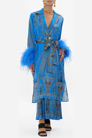 Camilla Split Cuff Soft Coat with Feathers Archival Revival, M/L