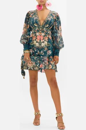 Camilla Button Front Frill Dress She Who Wears the Crown, L