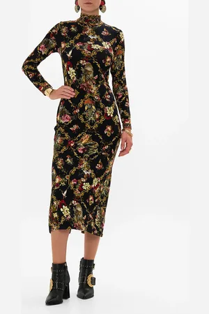 Camilla Turtleneck Jersey Dress Told in the Tapestry, S