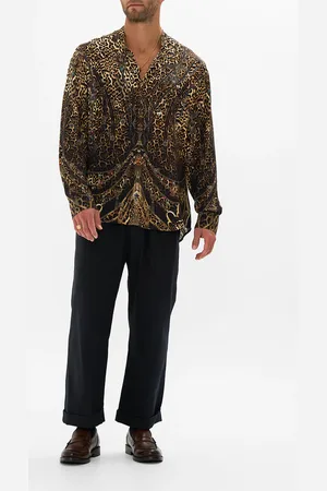 Camilla Long Sleeve Mandarin Collar Shirt Amsterglam, L