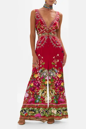 Camilla Halterneck Jumpsuit with Tie Neck Just One Bite Snow White, XL