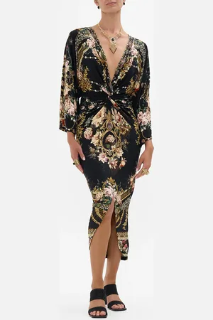 Camilla Long Split Front Twist Dress Dynasty Daze, 3XL
