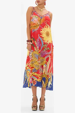 Camilla V Neck Midi Slip Dress Through Vincents Eyes, XXL