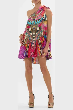 Camilla Tie One Shoulder Short Dress Sahara Supernatural, XL/XXL