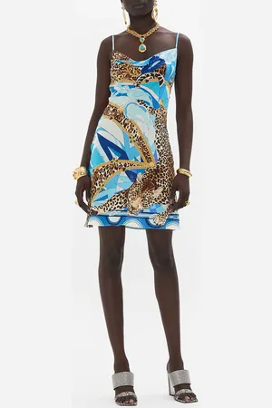 Camilla Short Bias Slip Sky Cheetah, L