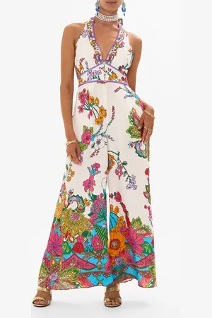 Camilla Halterneck Jumpsuit with Tie Neck Cosmic Prairie, S