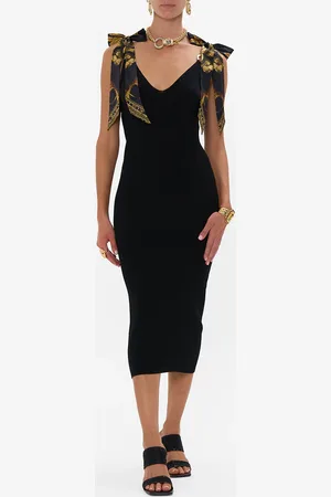 Camilla Long Knit Dress with Silk Ties Era of Empires, XL/XXL