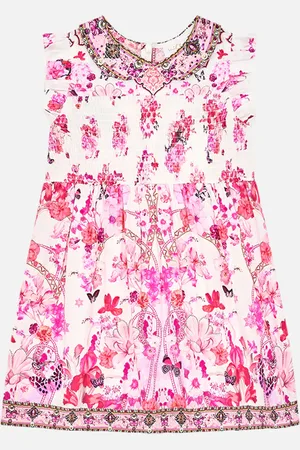 Camilla Kids Shirred Mini Dress with Collar 4-10 Botanical Novella, 10