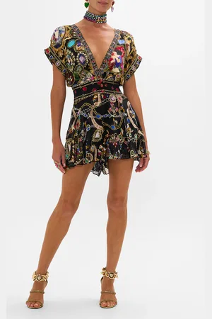Camilla Button Waist Playsuit Happily Ever After, S