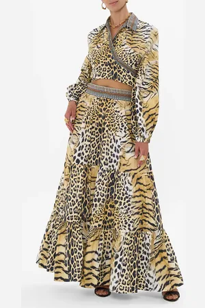 Camilla Cropped Wrap Shirt Jaguar, L