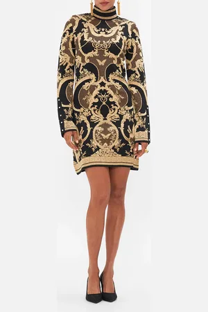 Camilla Jacquard Turtle Neck Short Knit Dress Magic in the Manuscripts, XL