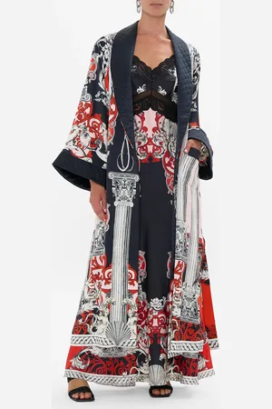 Camilla Long Robe with Flared Sleeve Mark of Medusa, O/S