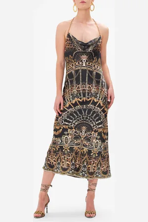 Camilla Bias Halter Dress Masked at Moonlight, S