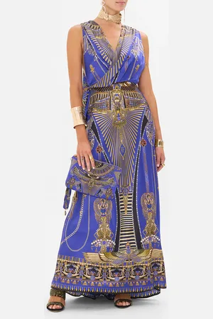 Camilla Sleeveless Draped t Back Long Dress My Fair Pharaoh, S