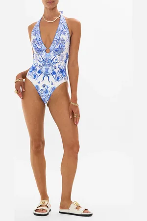 Camilla Ring Detail Plunge V One Piece Immortal Ink, S