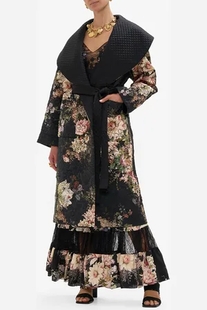 Camilla Quilted Long Wrap Coat Dynasty Daze, XS/S