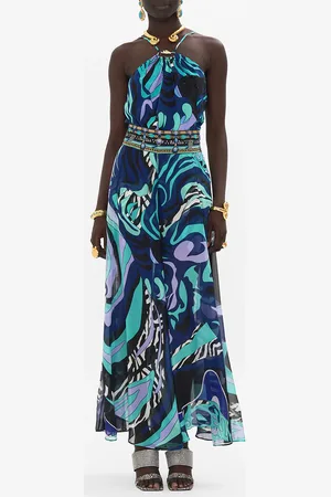 Camilla Sheer Wide Leg Pant Vividly Venice, L