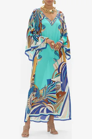Camilla V Neck Kaftan with Ties Oasis Oracle, O/S