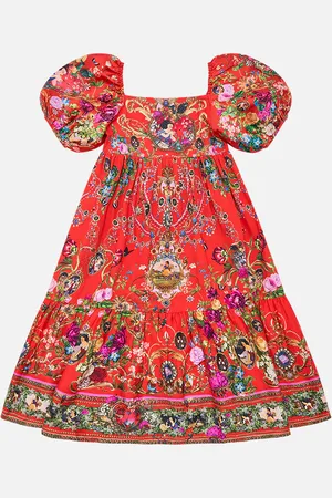 Camilla Kids Midi Dress with Puff Sleeve Just One Bite Snow White, 10