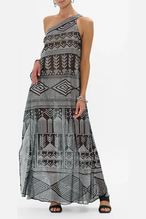 Camilla One Shoulder Kaftan with Neckband the Egypt Effect, S/M