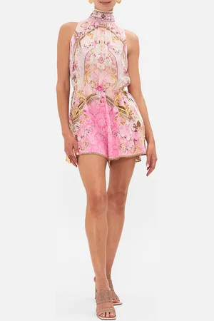 Camilla Neck Tie Playsuit with Elastic Waist Fresco Fairytale, XXL