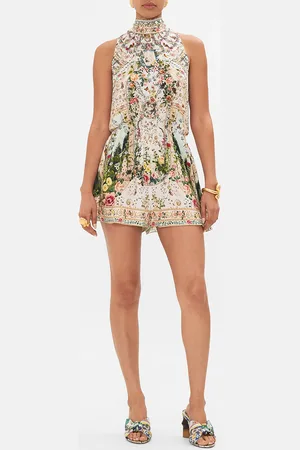 Camilla Neck Tie Playsuit with Elastic Waist Renaissance Romance, L