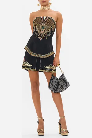 Camilla Heavily Embellished Curved Hem Detail Corset they Called Her Nefertari, S