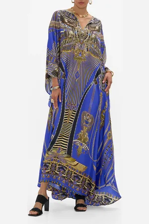 Camilla V Neck Kaftan with Front Welt Pockets My Fair Pharaoh, O/S