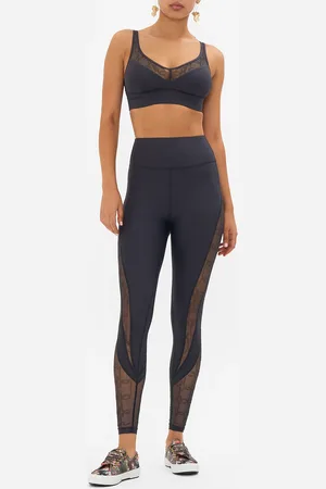 Camilla Mesh Insert Legging Solid , XXL