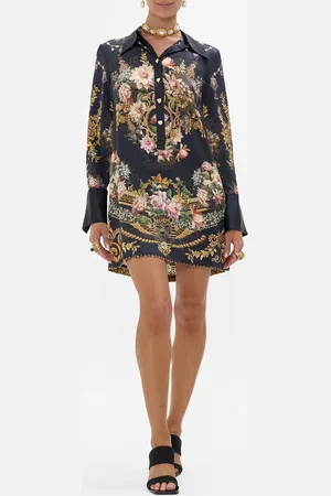 Camilla Mini Shirt Dress Dynasty Daze, S