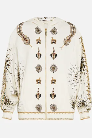 Camilla Silk Mix Jersey Zip Front Sweater Goddess Energy, S
