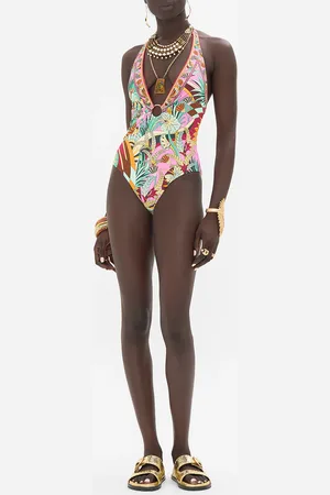Camilla Ring Detail Plunge V One Piece Giza Goddess, L