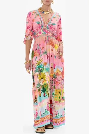 Camilla Waisted Dress with Hem Ruffle Sister Sunset, S