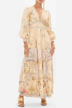 Camilla Button Dress with Shaped Waistband Adorned in Antiquity, XXL