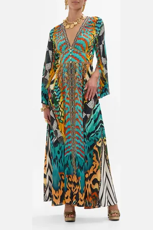 Camilla Kimono Sleeve Dress with Shirring Detail Desert Visions, 3XL
