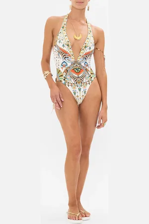 Camilla Low Back Halter One Piece with Trim Valley of the Queens, L