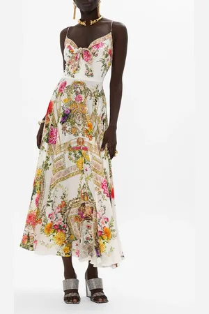Camilla Long Dress with Tie Front Egyptian Rose, XXS