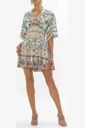 Camilla Tiered Skirt Mini Dress Weaving Worlds, L