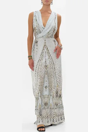 Camilla Sleeveless Draped t Back Long Dress Sahara Starlet, S