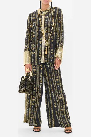 Camilla Shirt with Gilded Mesh Placket and Cuffs they Called Her Nefertari, S