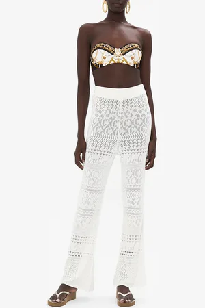Camilla Flared Pointelle Knit Pant Sea Charm, M/L