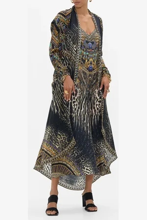 Camilla Long Casual Jacket with Pockets Cat Worship, L/XL