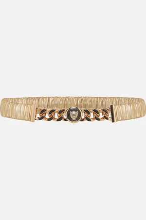 Camilla Leopard Button Elastic Belt Gold, M